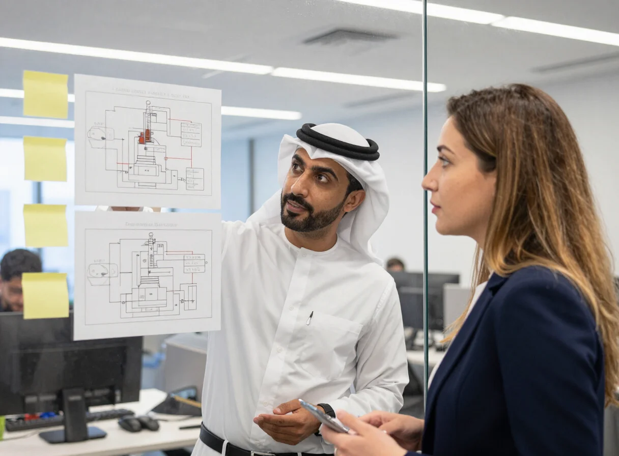 Team collaborating in an office